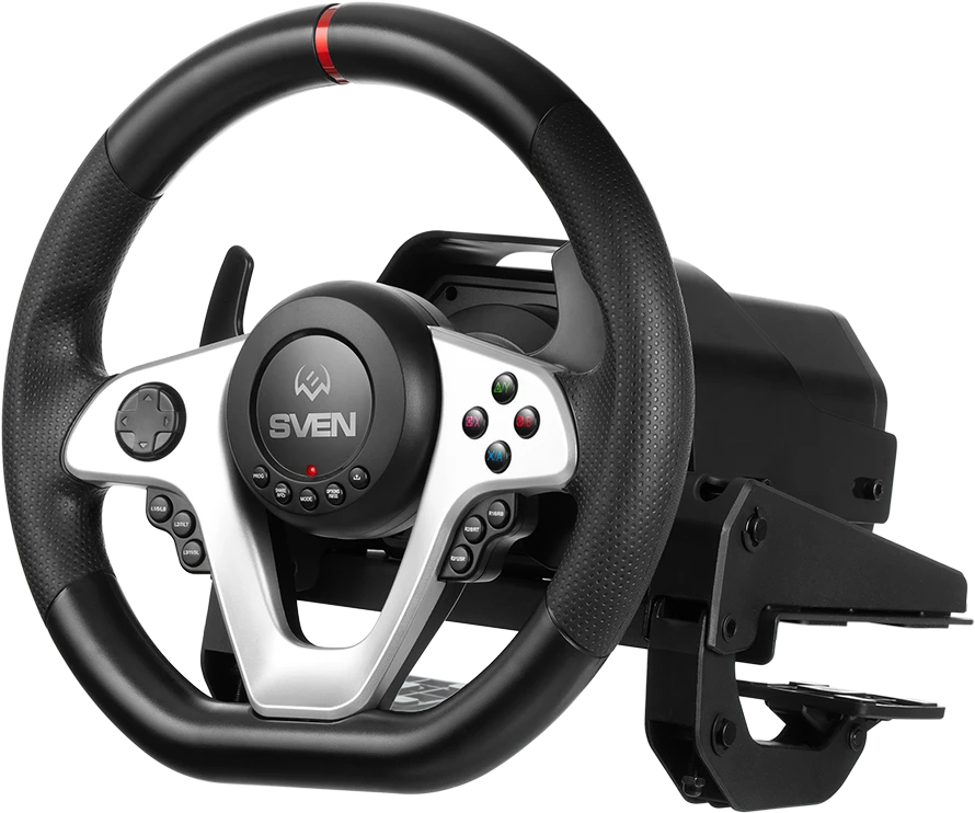 Vairas SVEN GC-W1000 (pedalai, pavarų dėžė, grįžtamasis ryšys, krypties valdikliai, 17 bt, XB1/P4/PC/X-D-Inpu)