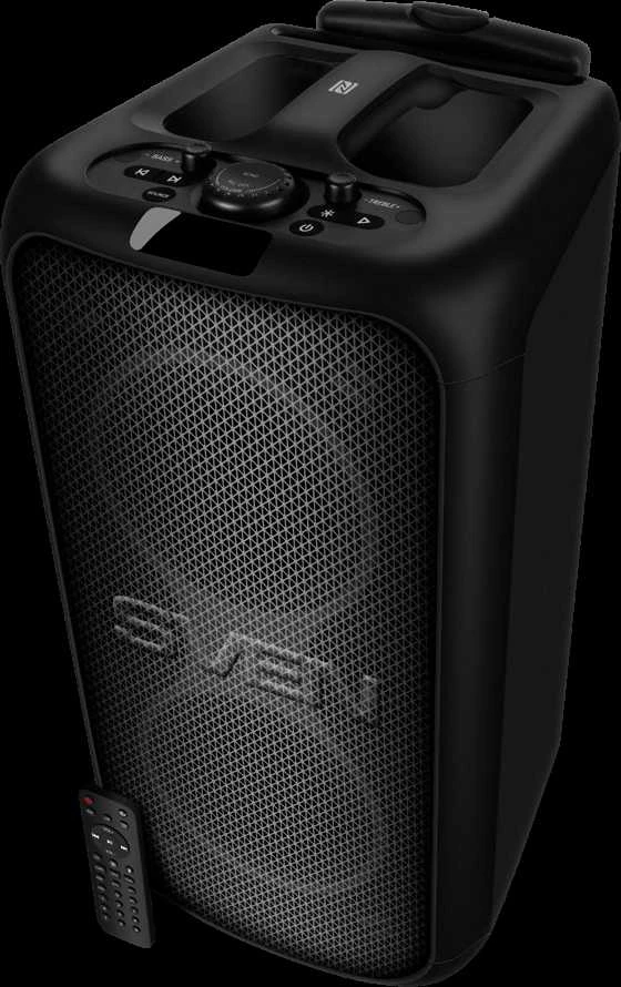 Nešiojama garso kolonėlė SVEN PS-1000, juodas, galia 2x80W (RMS), TWS, Bluetooth, FM, USB, LED ekranas, ličio baterija