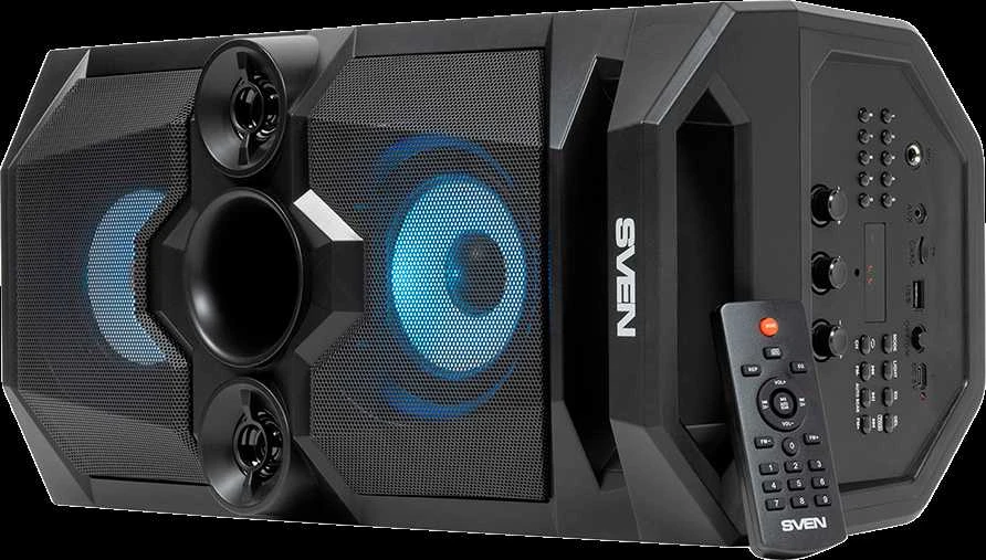 Garsiakalbis SVEN PS-655, juodas (50W, TWS, Bluetooth, FM, USB, Micro SD, LED-ekranas, RC, 2x4400mA*h); SV-020163