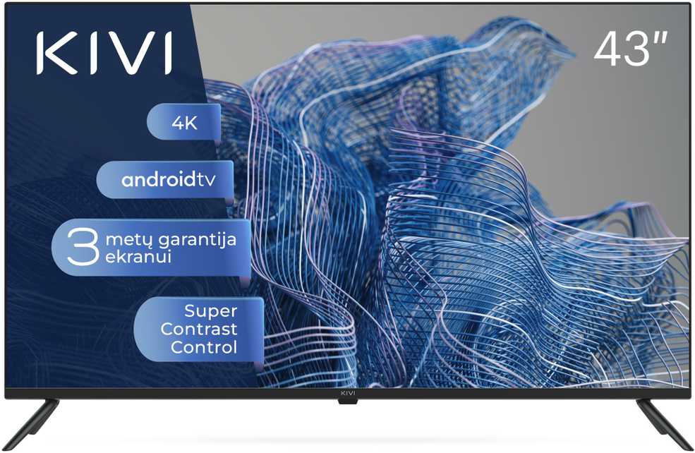 Televizorius Kivi 43U740NB, 43' UHD, Google Android TV, Juodas ...