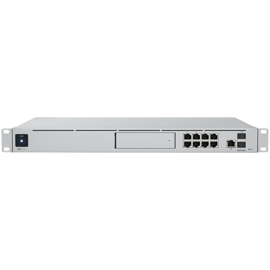 Šakotuvas Ubiquiti All-in-one Maršrutizatorius ir Security Gateway | UDM-SE | Nėra „Wi-Fi“ | 10/100/1000/2500 Mbit/s | Ethernet LAN (RJ-45) jungtys 8 | Tinklelio atramos Nr. | MU-MiMO Nr. | Nėra mobiliojo plačiajuosčio ryšio