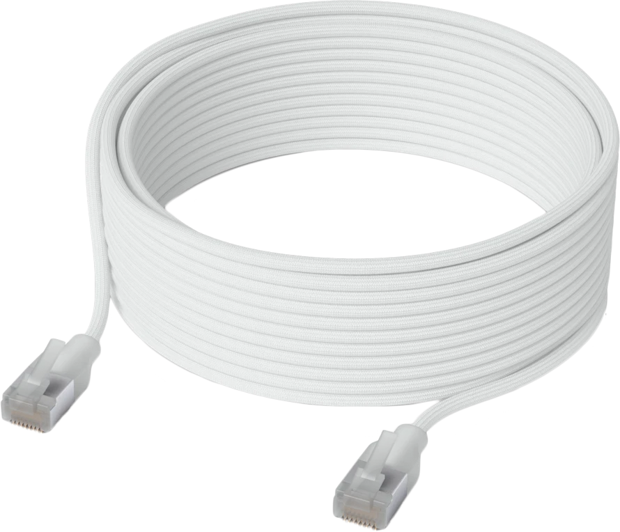 Ubiquiti UniFi UACC-Cable-Patch-EL-C6A-8M-W Premium Komutacinis kabelis Ultra-thin braided, designed and optimized for 10 GbE networking, RJ45