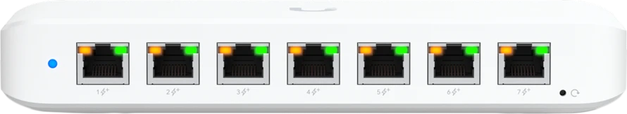 Šakotuvas UBIQUITI UniFi Switch Ultra 210 W / 8 privatumas / 2 jungikliai / 1 PoE++ lizdas / 7 PoE / PoE+ jungiklis / USW-Ultra-210 W