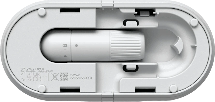UBIQUITI UVC-G6-180-W Indoor/outdoor dual sensor 16MP 20 FPS PoE+ camera, with a Multi-TOPS AI Engine and panoramic 180 coverage