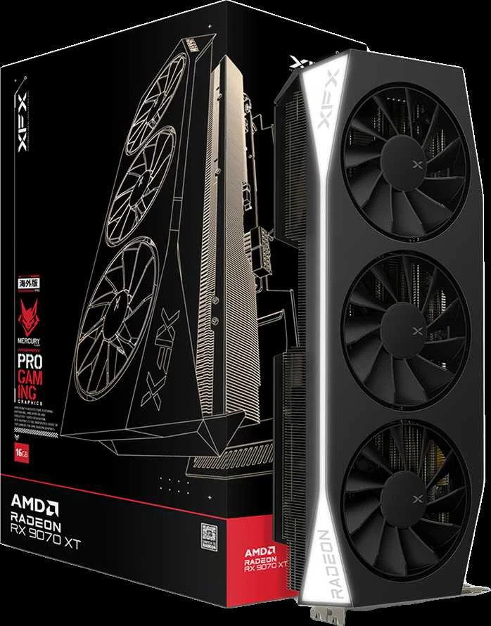 „XFX Mercury AMD Radeon RX 9070XT“ 16 GB GDDR6 256 bitų vaizdo plokštė, HDMI, 3x DP