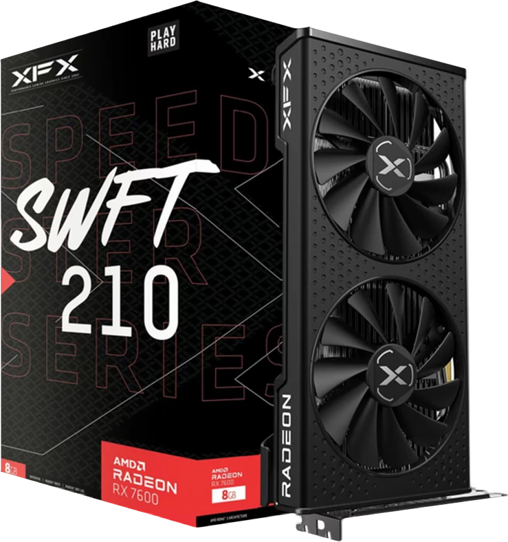 Vaizdo Plokštė - XFX RX-76PSWFTFY AMD Radeon RX 7600 8 GB GDDR6