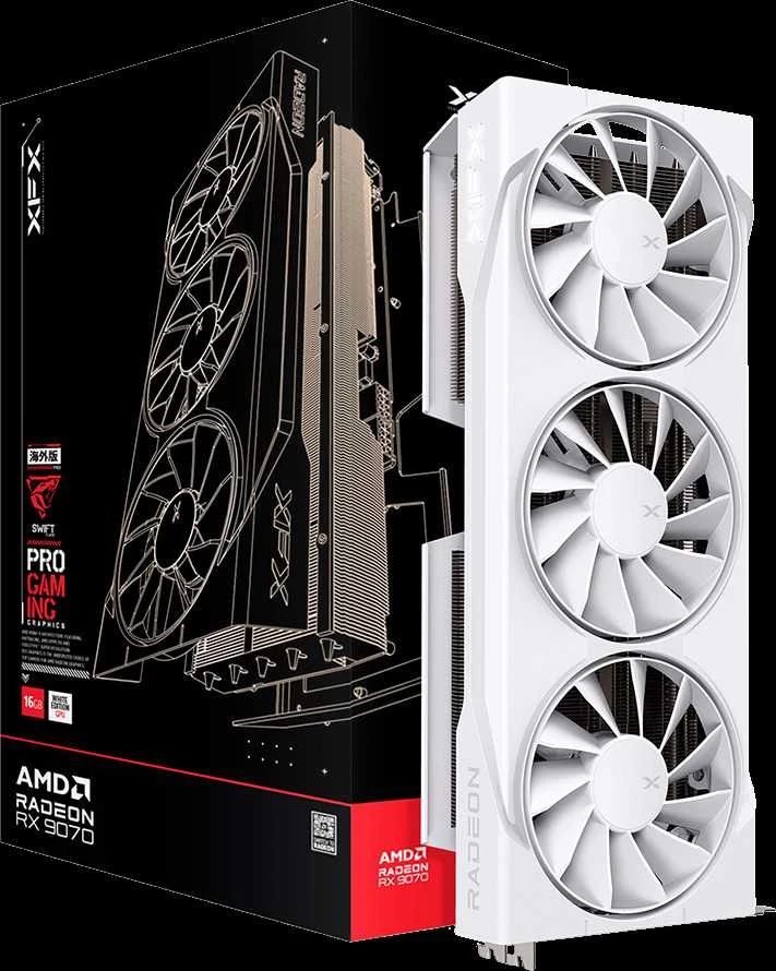 Vaizdo plokštė XFX Radeon RX 9070 Swift Baltas 16GB OC GDDR6