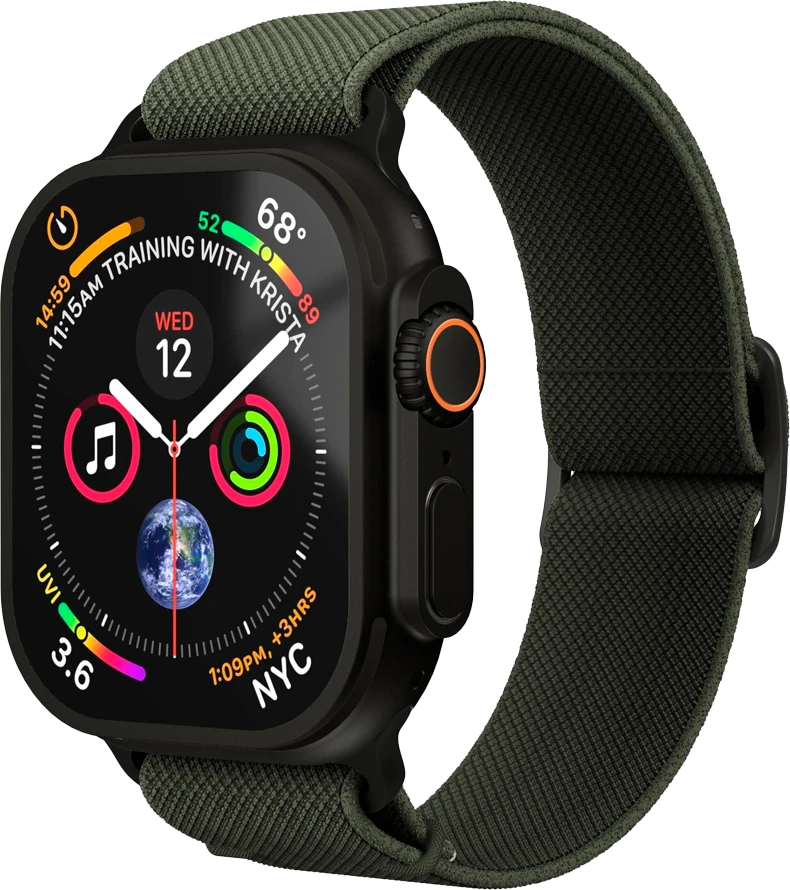 Vonmählen Classic Nylon Loop 44, 45, 46, 49mm One Size, Olive Juodas