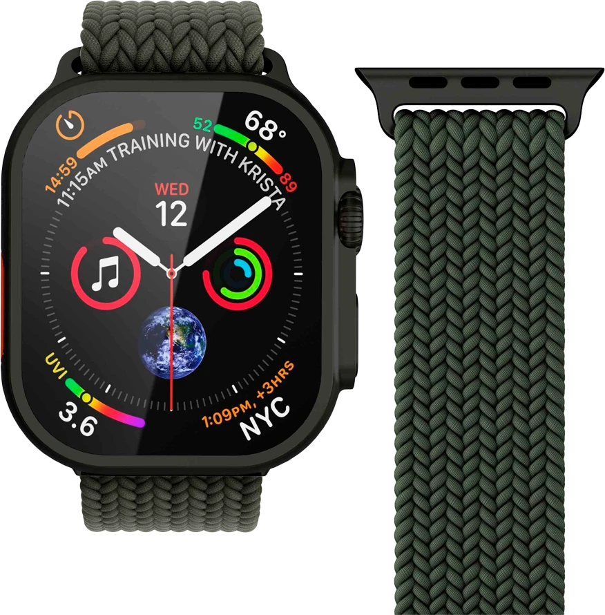 Vonmählen Woven Loop 40, 41, 42mm One Size, Olive Juodas