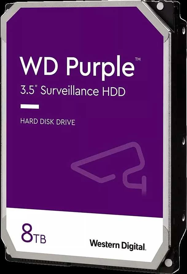 Kietasis diskas Western Digital HDD Video Surveillance WD Violetinė 8TB CMR, 3.5'', 256MB, 5640 RPM, SATA, TBW: 180
