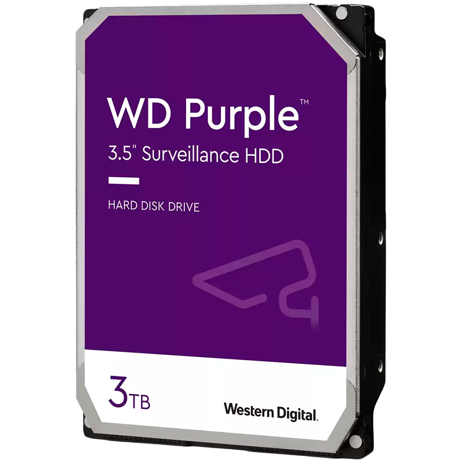 Western Digital HDD Video Surveillance WD Violetinė 3TB CMR, 3.5'', 256MB, SATA 6Gbps, TBW: 180