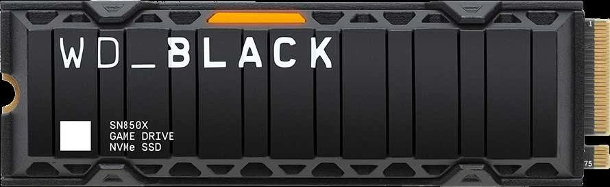 WD Juodas 1TB SN850X NVMe SSD itin greitas PCIe Gen4 x4 M.2 su vidiniu radiatoriumi, vienoje pakuotėje, maitinamas „SANDISK“