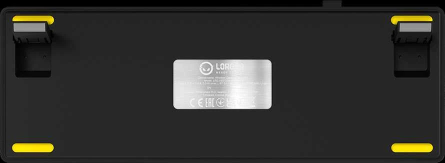 LORGAR KBP70MW, Wireless 65% Mechaninė klaviatūra žaidimams Pro, Juodas/geltona, EN išdėstymas