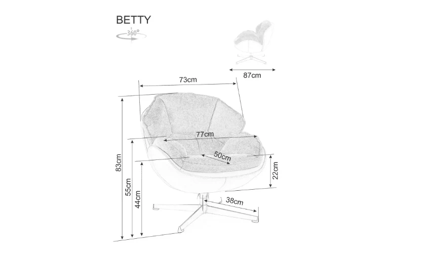 Signal Meble Fotelis BETTY