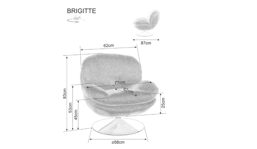 Signal Meble Fotelis BRIGITTE BREGO