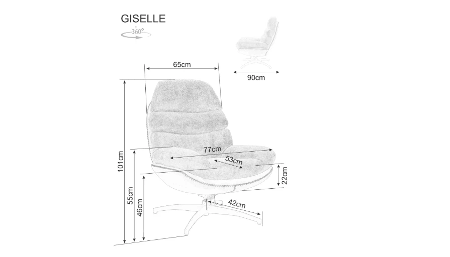 Signal Meble Fotelis GISELLE