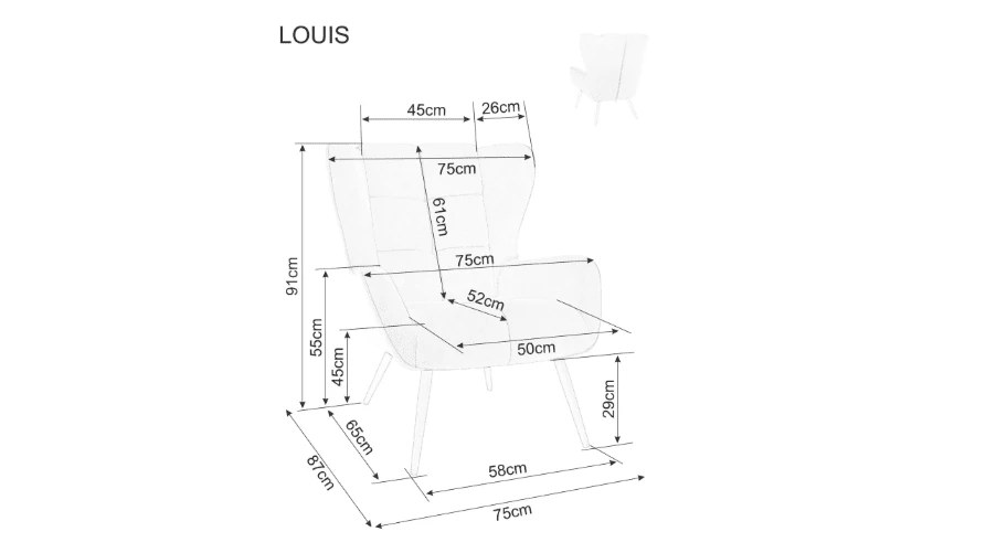 Signal Meble Fotelis LOUIS VELVET