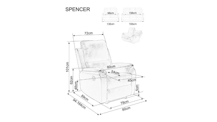 Signal Meble Fotelis SPENCER 1 VELVET