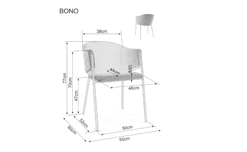 Signal Meble Kėdė BONO VELVET auksas