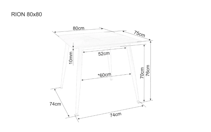 Signal Meble Stalas RION 80X80