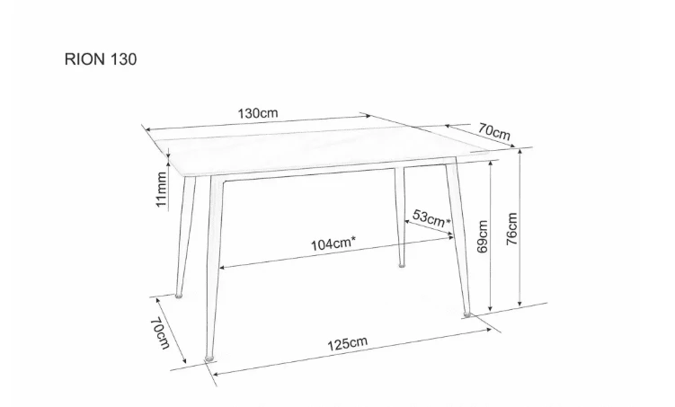 Signal Meble Stalas RION K 130X70