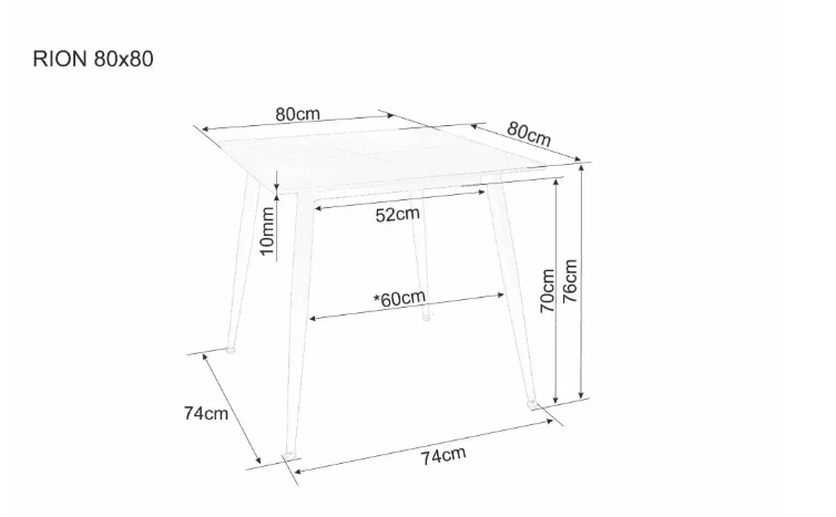 Signal Meble Stalas RION K 80X80