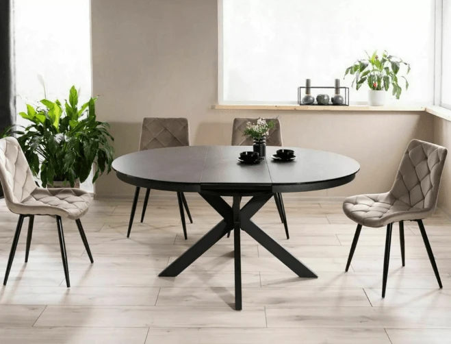 Signal Meble Valgomojo komplektas - Stalas PORTO CERAMIC + Kėdės RALPH VELVET