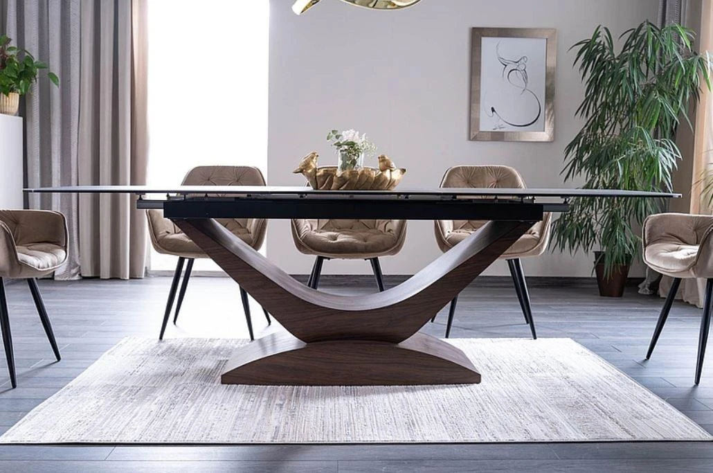 Signal Meble Valgomojo komplektas - Stalas DOLCE CERAMIC + Kėdės CHERRY VELVET