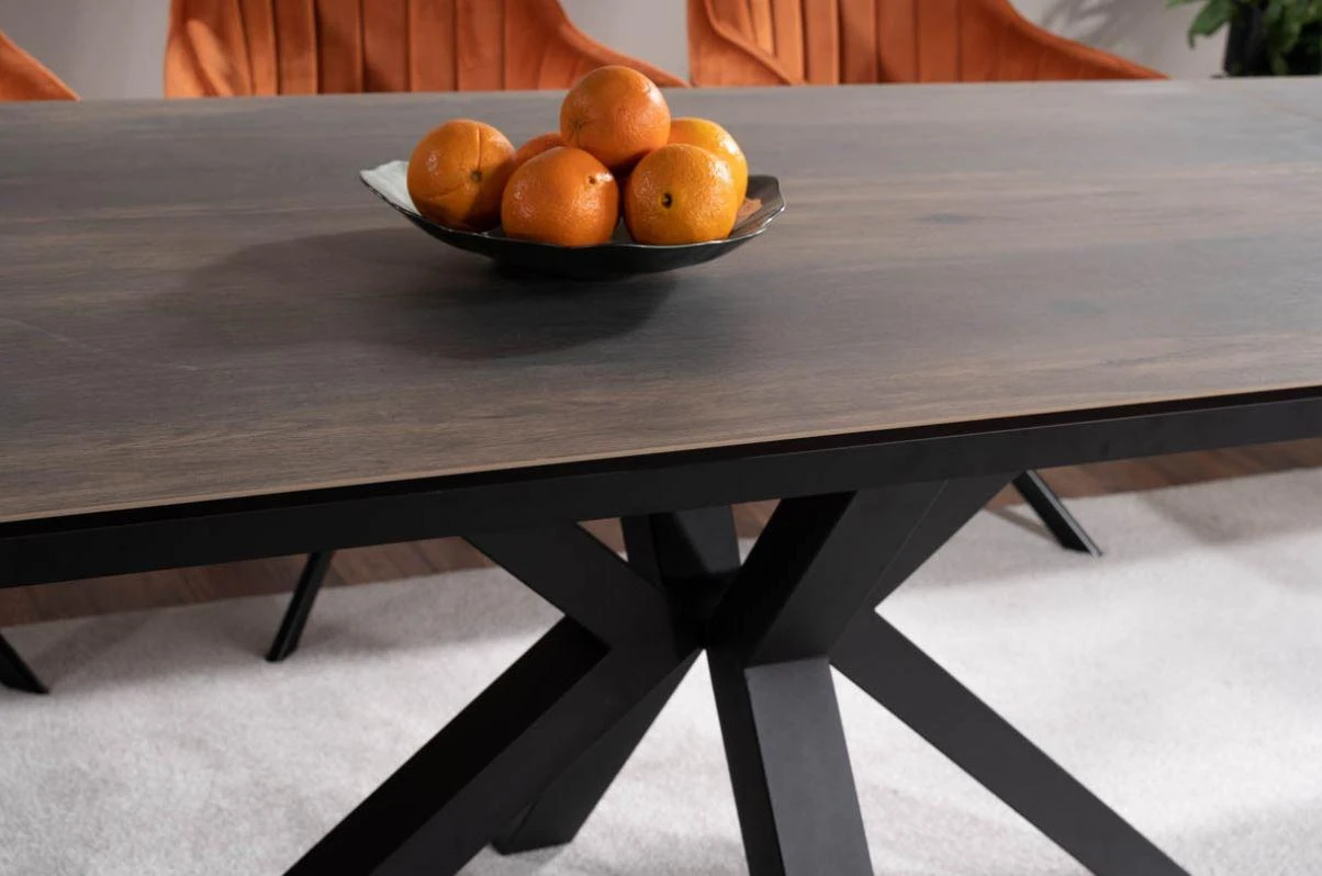 Signal Meble Valgomojo komplektas - Stalas COLUMBUS CERAMIC + Kėdės AZALIA VELVET