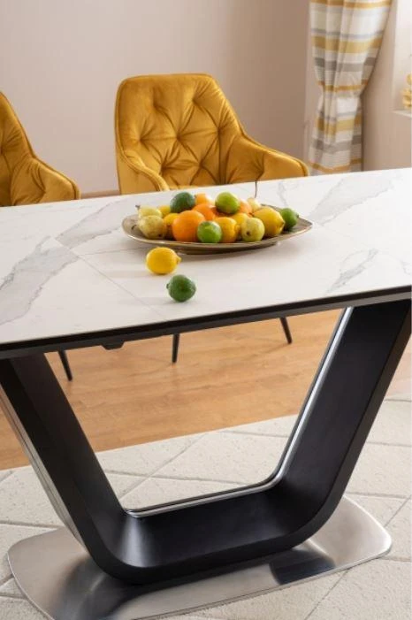 Signal Meble Valgomojo komplektas - Stalas ARMANI CERAMIC + Kėdės CHERRY VELVET