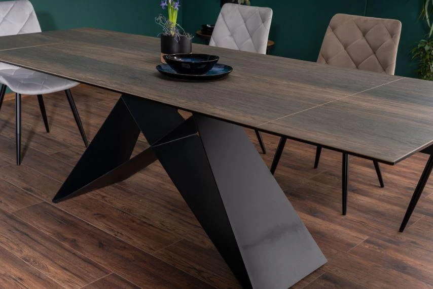 Signal Meble Valgomojo komplektas - Stalas WESTIN 160 CERAMIC + Kėdės RALPH VELVET