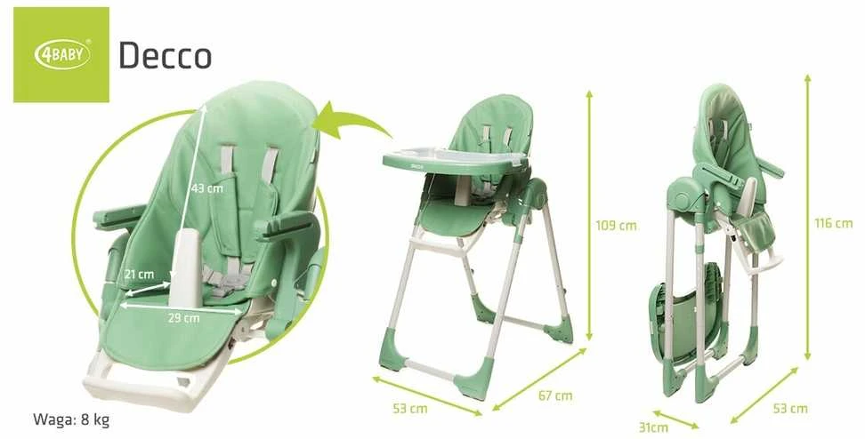 4Baby maitinimo kėdutė DECCO žalia