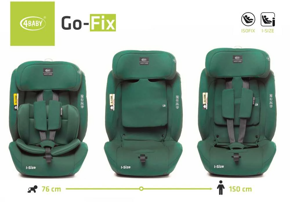AM Tullo 4Baby autokėdutė GO-FIX 76-150CM žalia I-SIZE