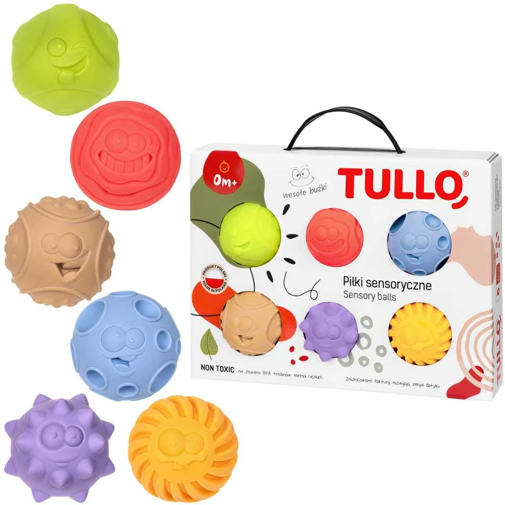 Kamuoliukai sensoriniam vystymui Tullo, veidukai, 6 vnt., 462