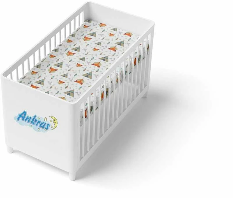 Ankras paklodė su guma 120x60 lapė kreminė