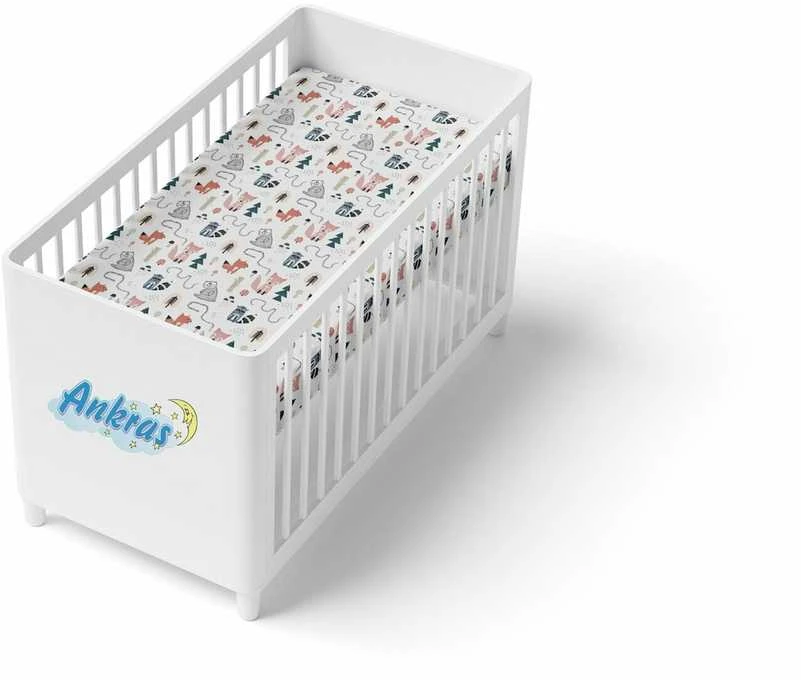 Ankras paklodė su guma 120x60 lapė takelis