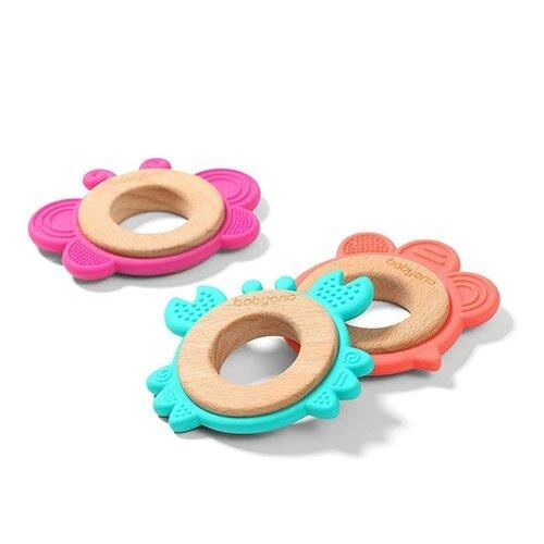 Baby Ono BabyOno kramtukas medinis - silikoninis, žalias - krabas, 1075/02