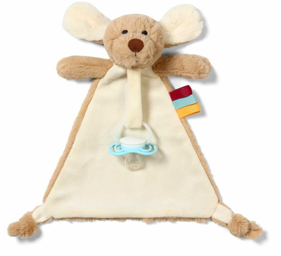 Baby Ono Babyono minkštas žaislas - migdukas su čiulptuko laikikliu, DOG WILLY, 1523
