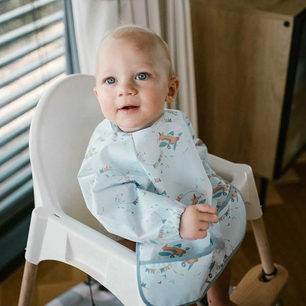Baby Ono Babyono prijuostėlė su rankovėmis lėktuvas 1476/03