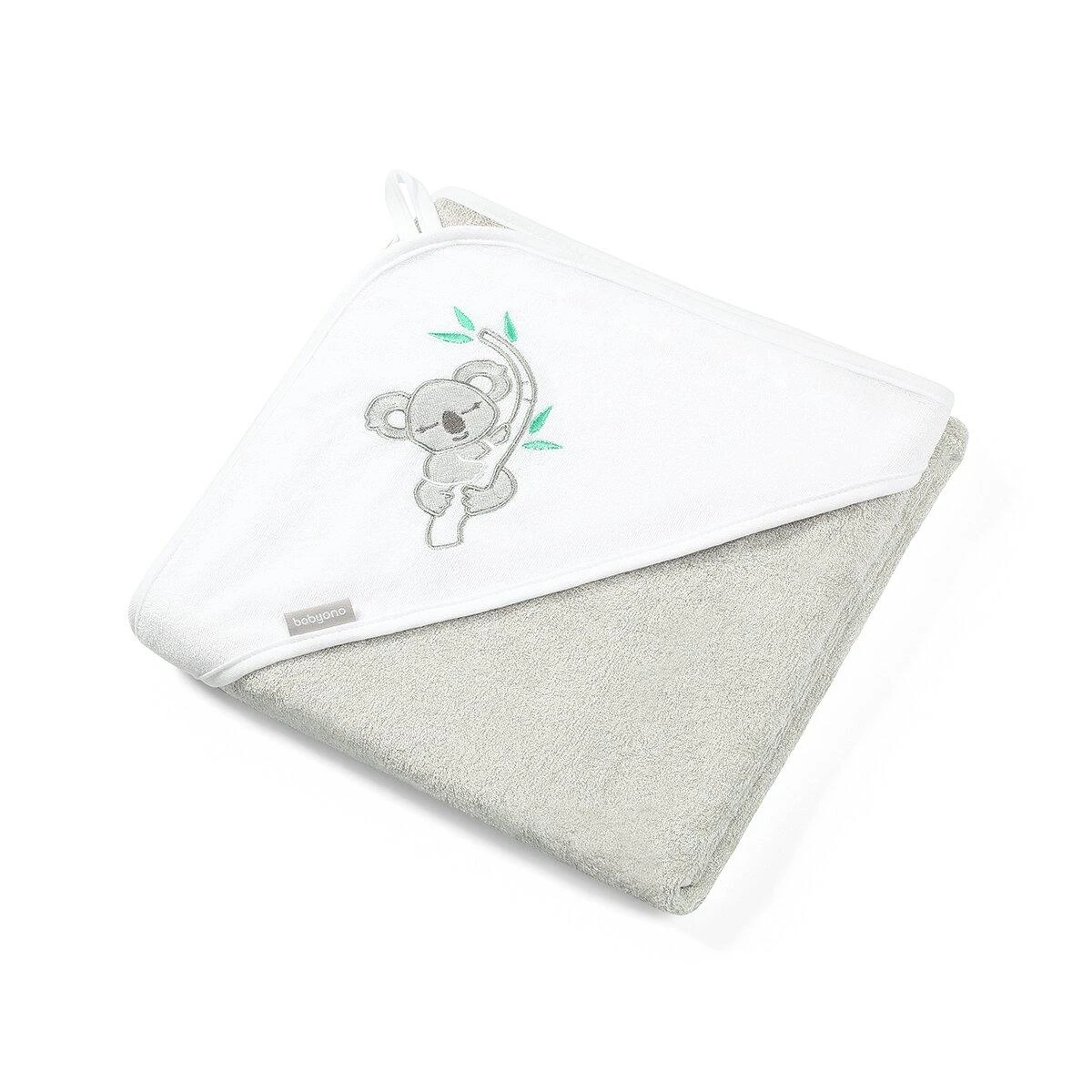 Baby Ono BabyOno bambukinis rankšluostis su gobtuvu, 85x85 pilkas, koala, 343/03 aprašymas - Prekės nuotrauka