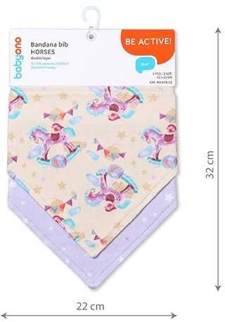 Baby Ono BabyOno seilinukas-šalikas 2 vnt., arkliukai, 879/15
