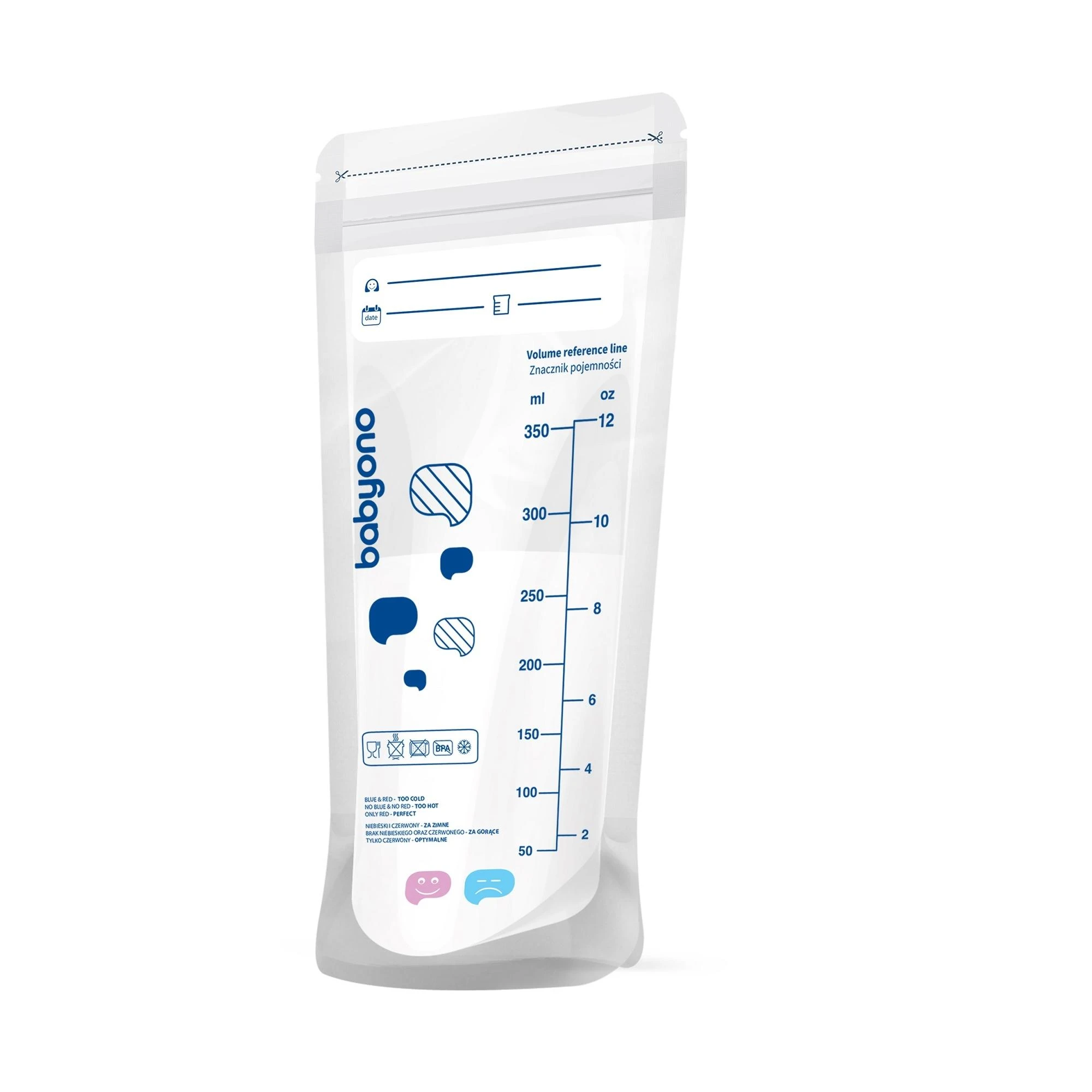 Baby Ono Maišeliai motinos pienui laikyti ir užšaldyti 350 ml, 30 vnt. 1099/01