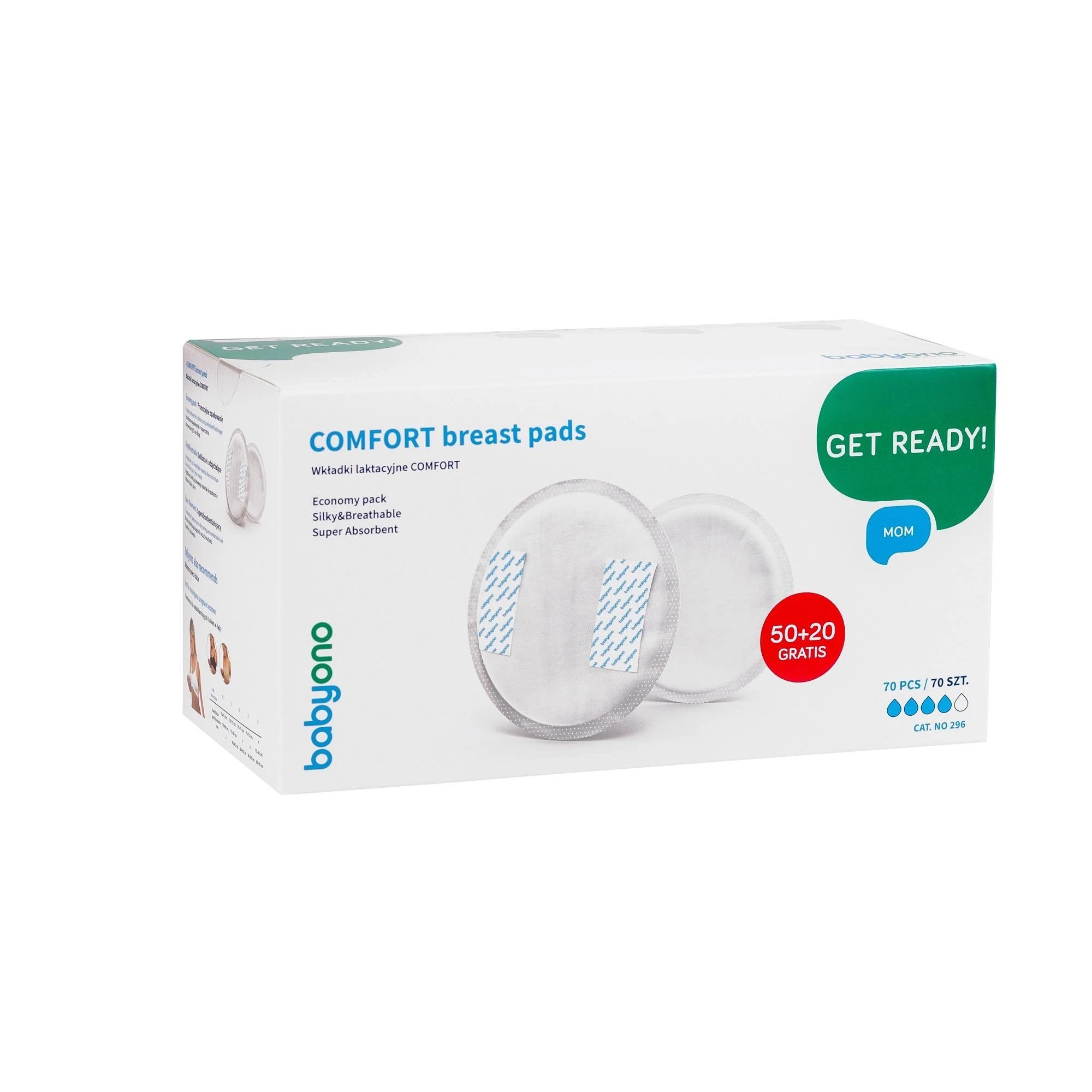 BabyOno Vienkartiniai įklotai į liemenėlę COMFORT, 70 vnt.