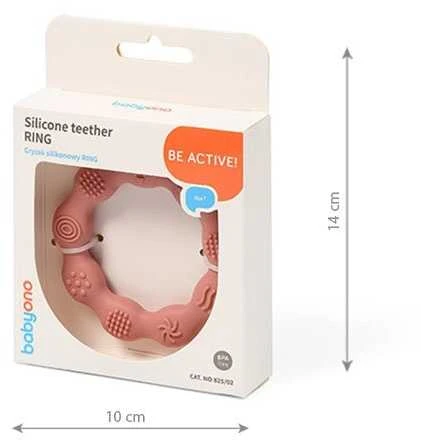 Baby Ono BabyOno kramtukas silikoninis žiedas rožinis 825/02
