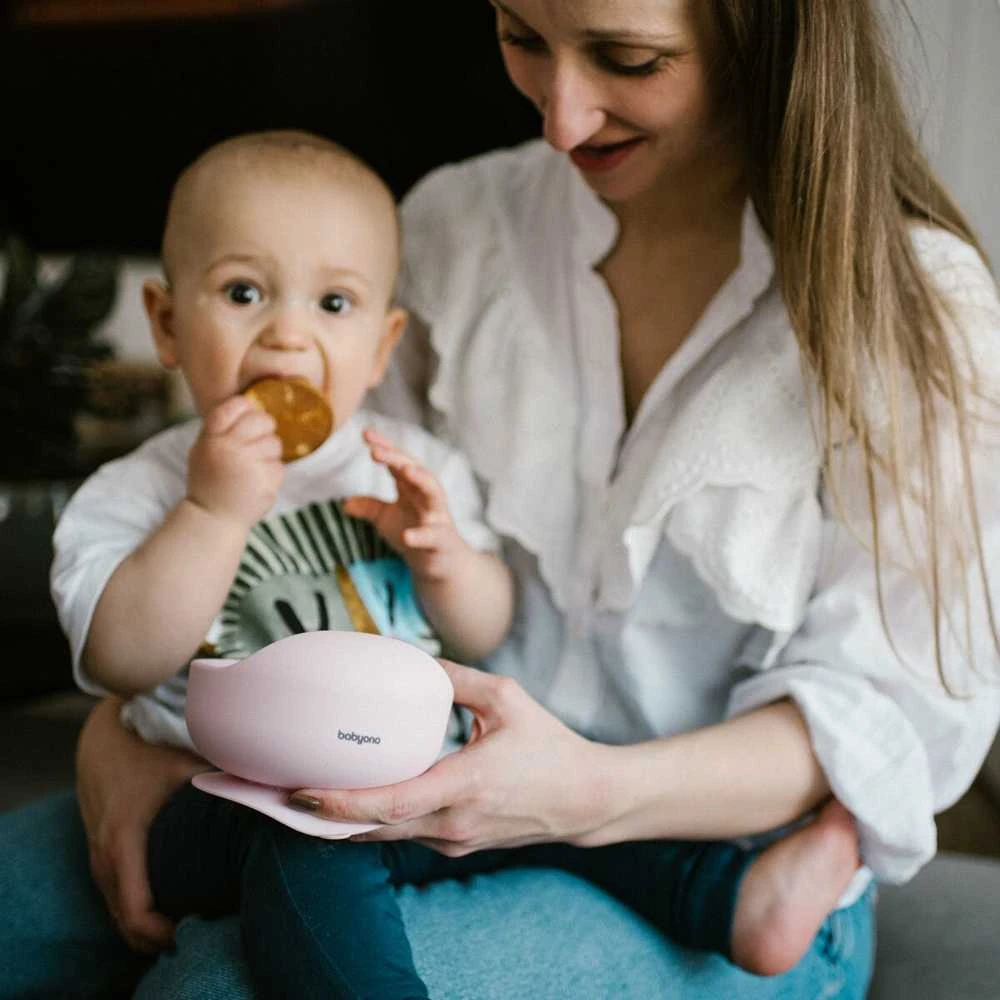Baby Ono Babyono lėkštutė silikoninė neslystanti rožine 1481/02
