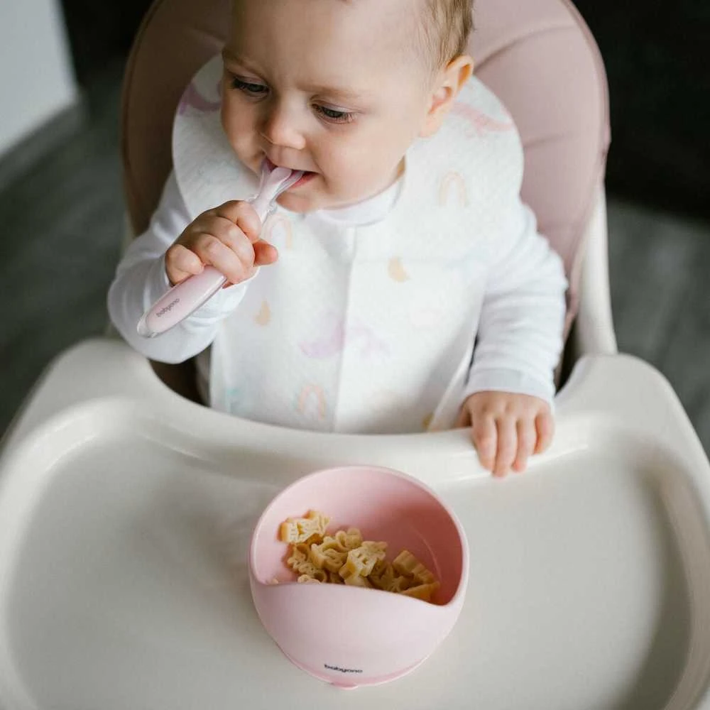 Baby Ono Babyono lėkštutė silikoninė neslystanti rožine 1481/02