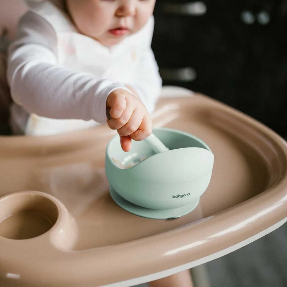 Baby Ono BabyOno lėkštutė silikoninė neslystanti žalia 1481/03