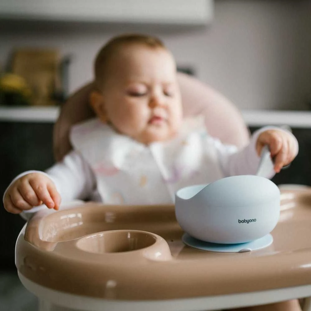 Baby Ono Babyono lėkštutė silikoninė neslystanti mėlyna 1481/01