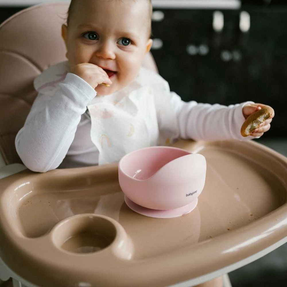 Baby Ono Babyono lėkštutė silikoninė neslystanti rožine 1481/02