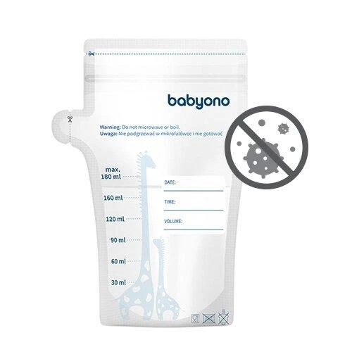Baby Ono BabyOno maišeliai motinos pienui laikyti užšaldyti 30 vnt.x180 ml, 1084
